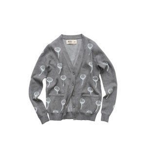 Chichaqu V-neck Lotus Head Thin Cardigan M Gray